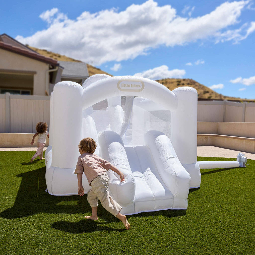 Cloud Collection™ Jump ‘n Double Slide Bouncer – White - Image 2