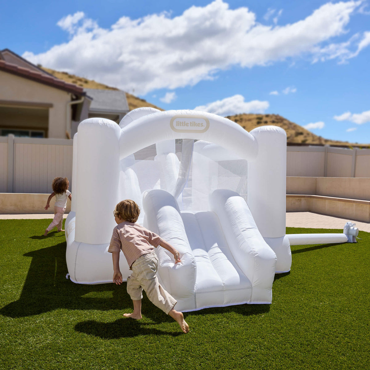 Cloud Collection™ Jump ‘n Double Slide Bouncer – White - Image 2