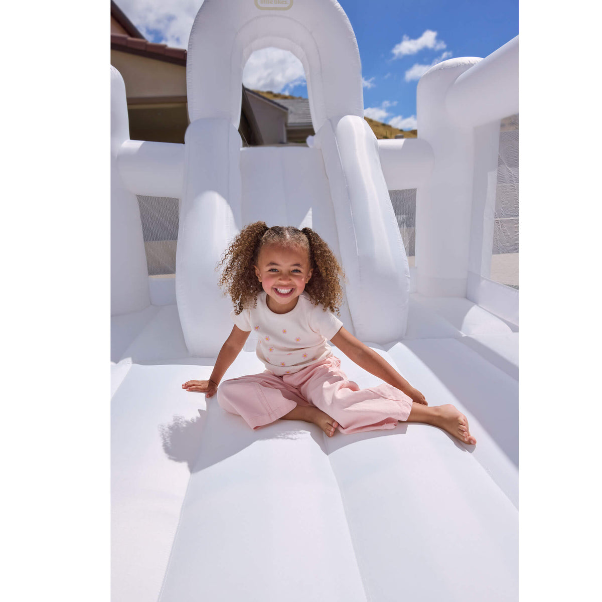 Cloud Collection™ Jump ‘n Double Slide Bouncer – White - Image 4